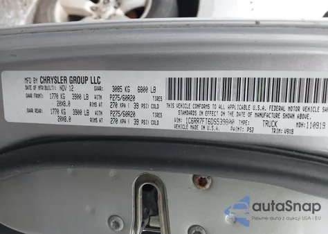 2013 Ram 1500 Express z USA, uszkodzony, nr VIN 1C6RR7FT6DS539800